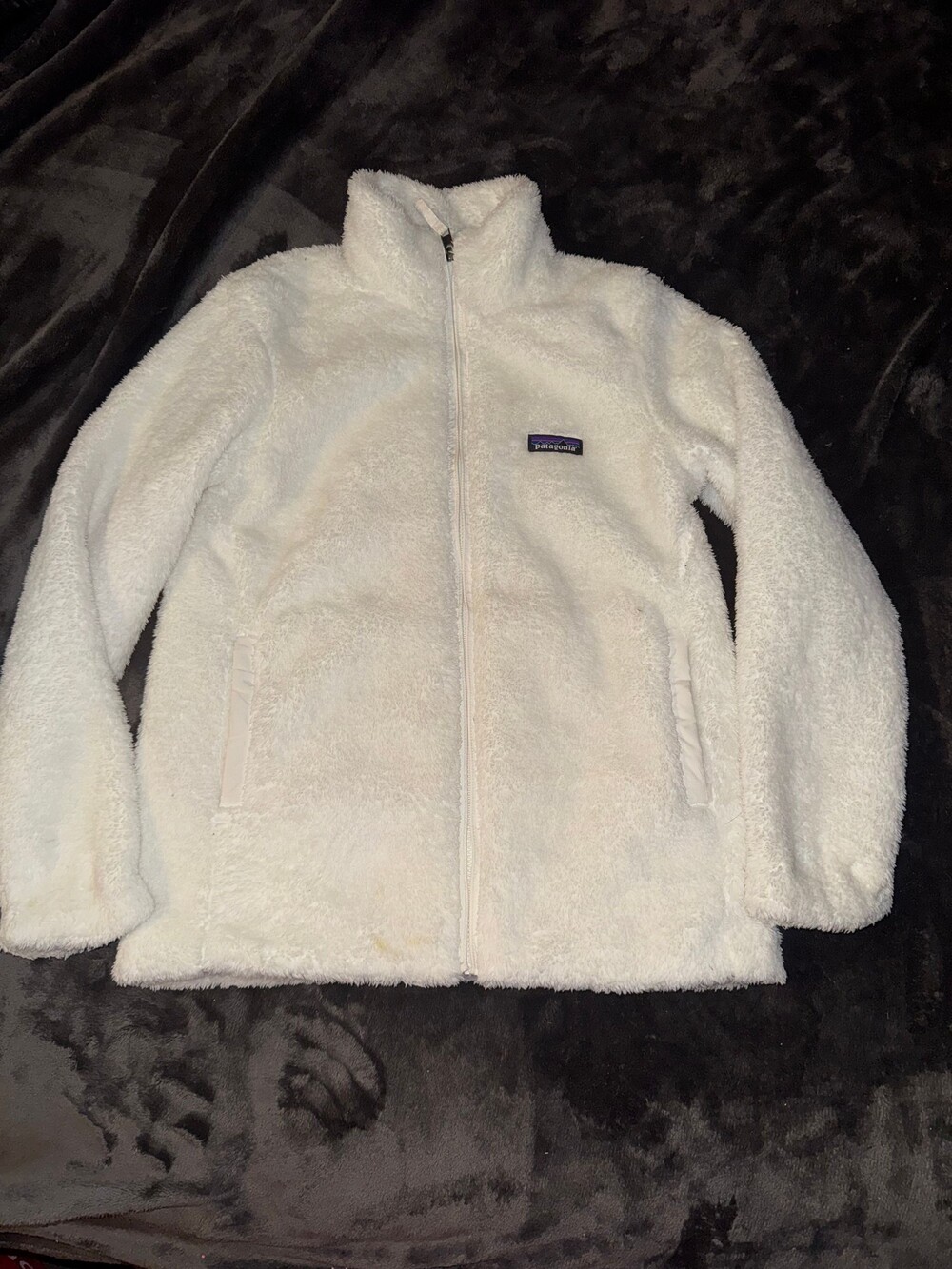 Patagonia cream Fleece Jacket Full Zip Plush size small